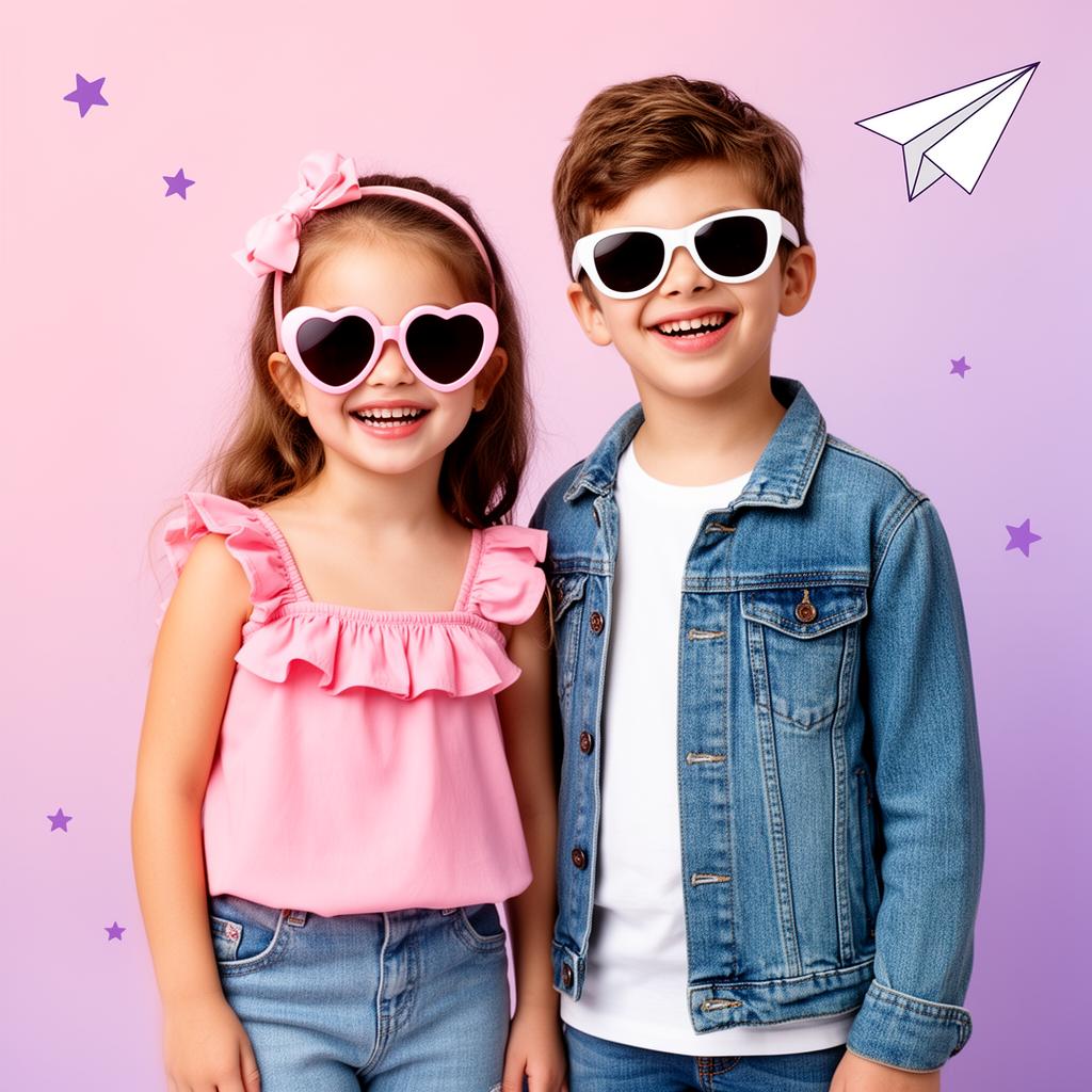 Deux enfants stylés portant des vêtements EliteKaShop